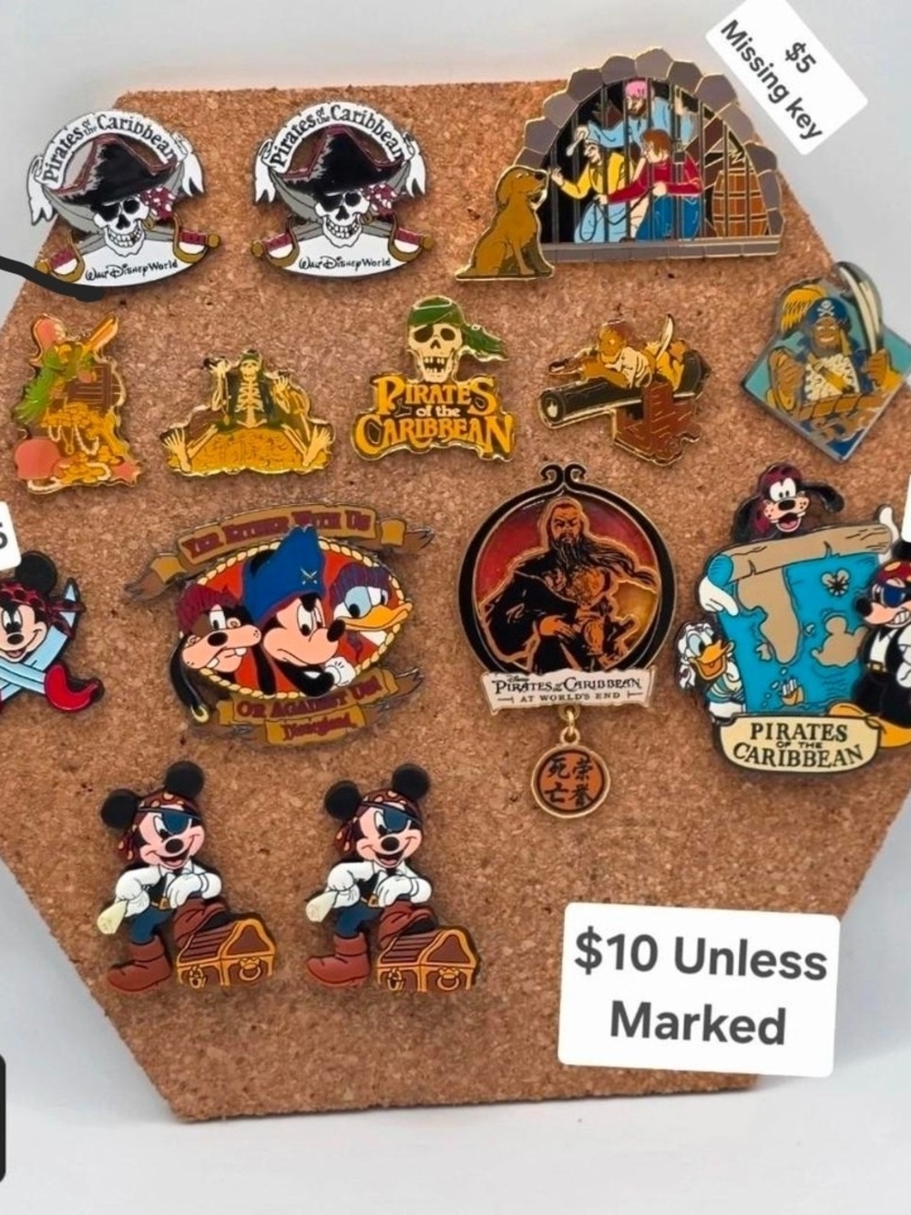 Disney Pirates Character Pins Set-Vintage